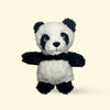 Hairy Barry Plush panda dog toy on a beige background
